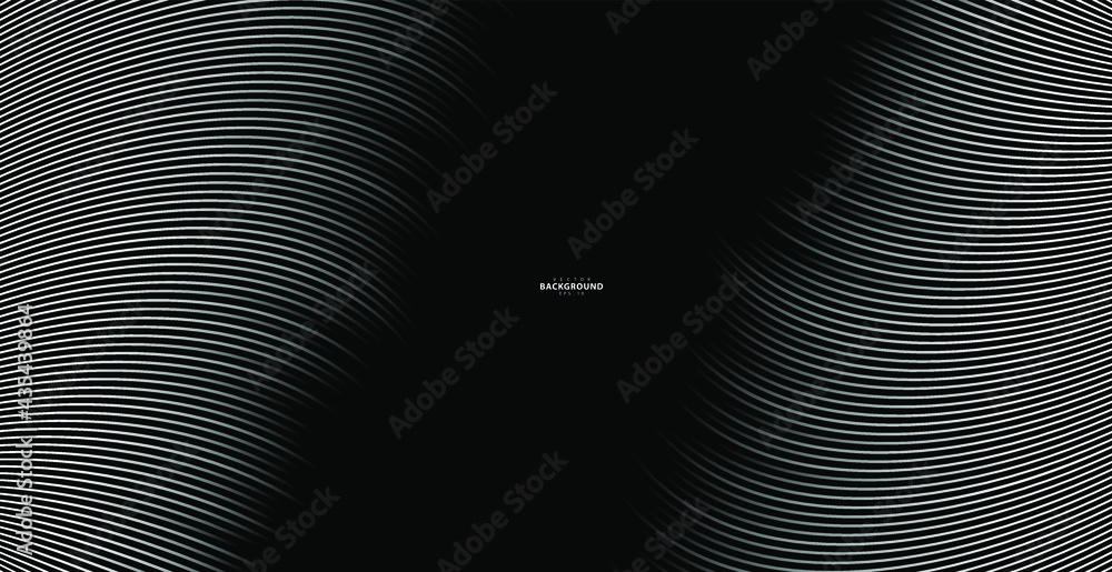 Wall mural abstract warped diagonal striped background. vector curved twisted slanting, waved lines pattern. br