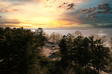 Wasaga beach drone Views  sunset 