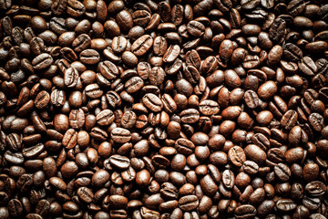 Roasted Coffee Beans background texture. 