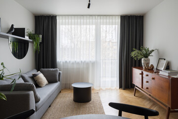 Retro style sideboard in modern living room