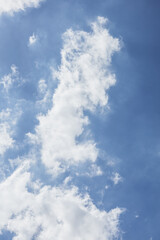 Blue sky and white beautiful shape of clouds on a beautiful day.