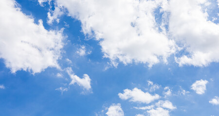 Blue sky and white beautiful shape of clouds on a beautiful day.