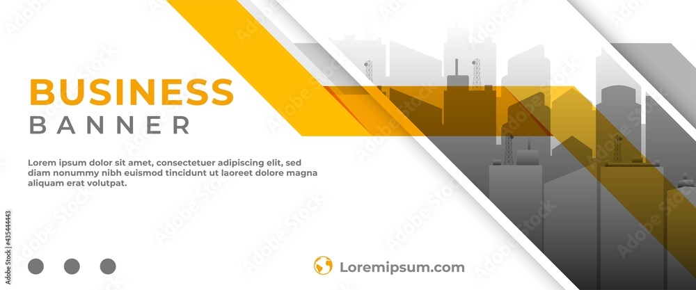 Wall mural business banner template design. horizontal header website banner. abstract yellow shape with place 