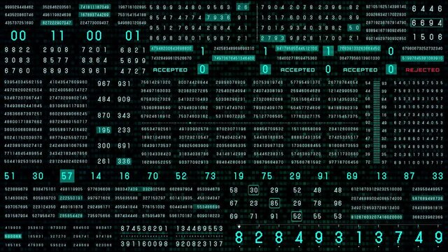 Digital Number Security Data Flow Scanning HUD Simulation 4K Motion Background