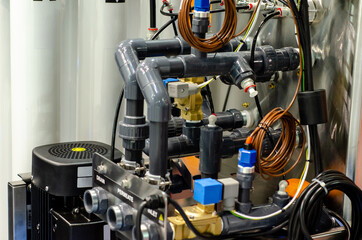 Obraz premium Reverse osmosis systems with water rotameter .