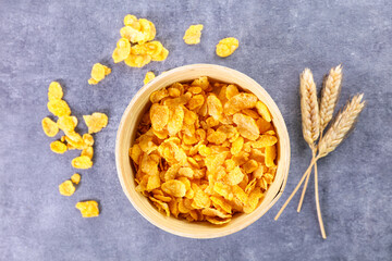 bowl of cornflakes- top view