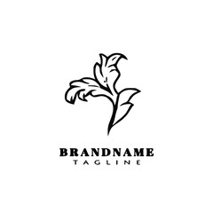 cute acanthus leaf logo ornament icon template vector illustration