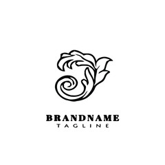 cute acanthus leaf logo ornament icon template vector illustration