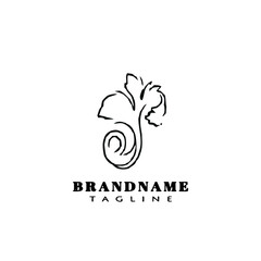 cute acanthus leaf logo ornament icon template vector illustration