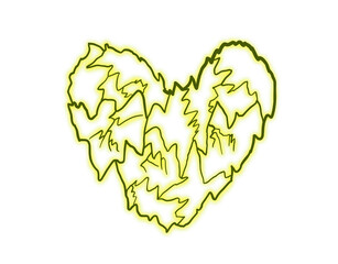 Yellow dark electric heart illustration