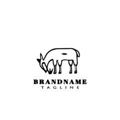 cute alpaca logo template icon vector illustration