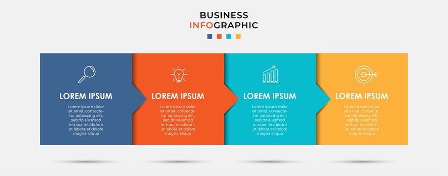 Vector Infographic label design business template with icons and 4 options or steps. Can be used for process diagram, presentations, workflow layout, banner, flow chart, info graph