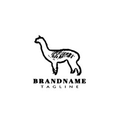 cute alpaca logo template icon vector illustration