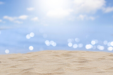 Fototapeta na wymiar sand and beautiful sea and blue sky