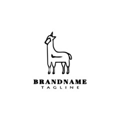 cute alpaca logo template icon vector illustration