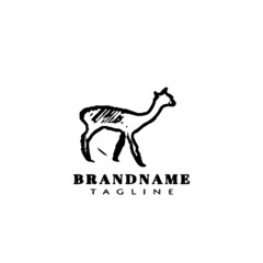 cute alpaca logo template icon vector illustration