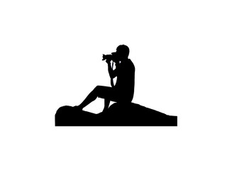 Silhouette Photographer .Happy to take pictures.Time to relax