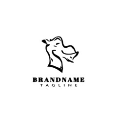 cute camel logo cartoon icon vector illustration