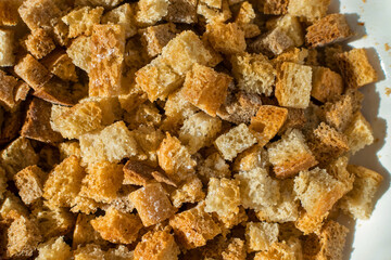 Fried bread crumbs with salt under sunlight