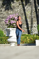 Naklejka premium A Female Having Fun Walking