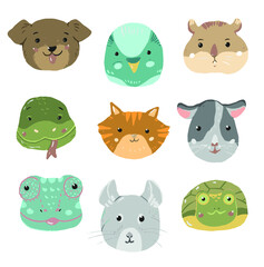 Cute Vector pets for design of children's books and cards