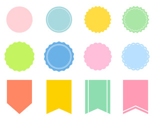 シンプルなパステルカラーのベクターフレームセット