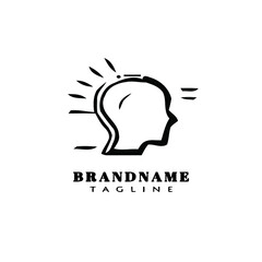 acupuncture head logo icon design template vector illustration