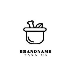 mortal pestle logo icon design template vector illustration