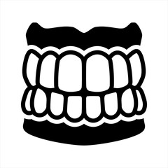 False teeth icon, vector and glyph
