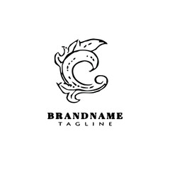 acanthus leaf logo icon design template vector illustration