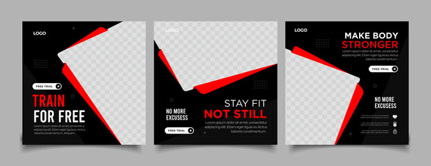 Fitness social media post banner template	