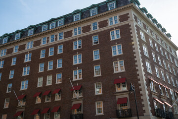 Fototapeta na wymiar Large apartment building in Back Bay, Boston, MA