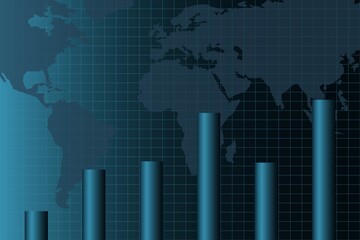 Double exposure of financial chart on empty room interior background. Forex market concept.