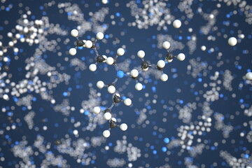 Molecule of tributylamine, conceptual molecular model. Scientific 3d rendering