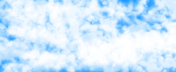 雲のイラスト　青空のテクスチャ　背景素材　青色