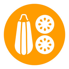 Zucchini vector white glyph icon. Vegetable symbol