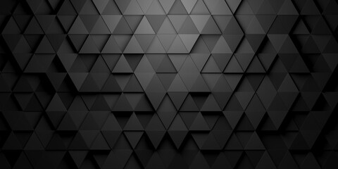 Obraz premium Black triangles shifted mosaic abstract background pattern geometrical design with ligth from top