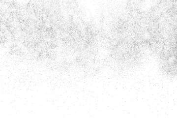 Distressed black texture. Dark grainy texture on white background. Dust overlay textured. Grain noise particles. Rusted white effect. Grunge design elements. Vector illustration, EPS 10.
