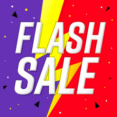 Naklejka premium Flash Sale, discount poster design template, promotion banner, vector illustration