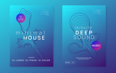 Neon club flyer. Electro dance music. Trance party dj. Electronic sound fest. Techno event poster.