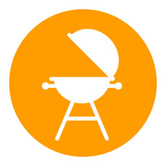 Grill barbeque cookout vector white glyph icon