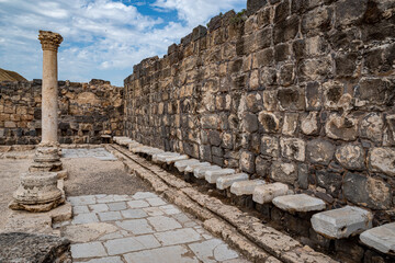 A public latrine, Remains of an Ancient City of Beit She'an. Beit She'an National Park in Israel