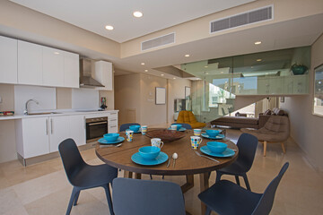 Interior design of luxury duplex apartment living room