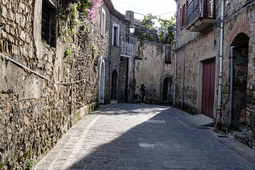 Fototapeta premium streets and houses of Pollica, Cilento, Campania, Italy