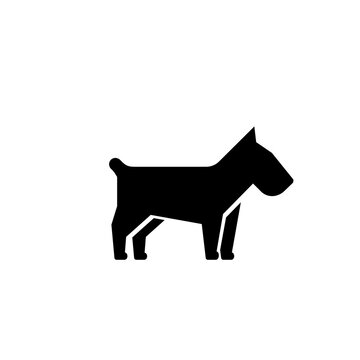 Simple small dog glyph icon. Clipart image isolated on white background