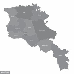 Fototapeta premium Armenia administrative map