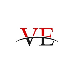 Fototapeta premium VE initial swoosh horizon, letter logo designs vector