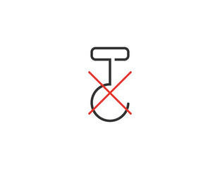 Use No Hook icon, sign. Vector illustration.