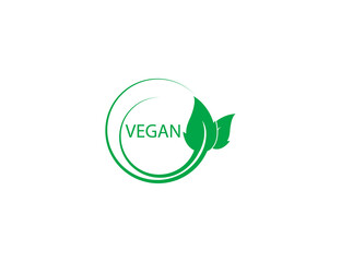 Vegan, leaf, natural icon on white background. Vector illustration.