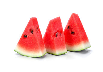 Sliced of watermelon isolated on white background